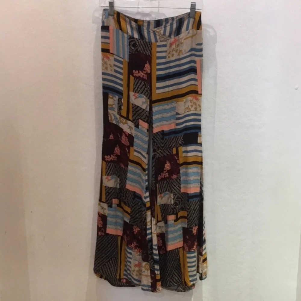 Free people rare patchwork bell bottom flare pants size 6